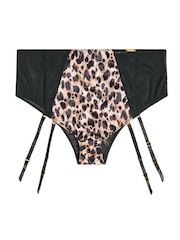 Yours Curve Black Piper Suspender Knickers - Image 5 of 6