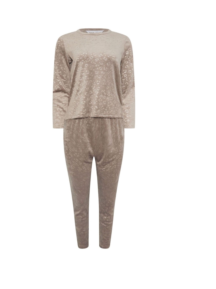 PixieGirl Petite Natural Super Luxe Embossed Pyjamas Set - Image 5 of 5