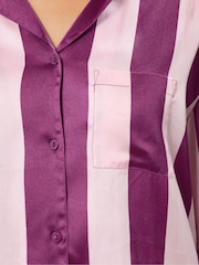 Long Tall Sally Red Wide Stripe Satin Pyjamas Set - Image 4 of 5