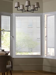 White Gloss Made To Measure Perfect Fit 25mm Aluminium Venetian Blinds - Image 1 of 4