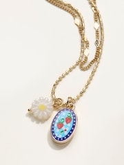 FatFace Gold Tone Meadow Layered Necklace - Image 2 of 2