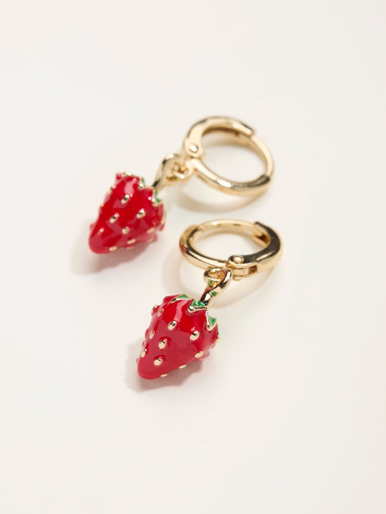 FatFace Red Strawberry Drop Earrings - Image 2 of 2 FatFace Red Strawberry Drop Earrings - Image 2 of 2