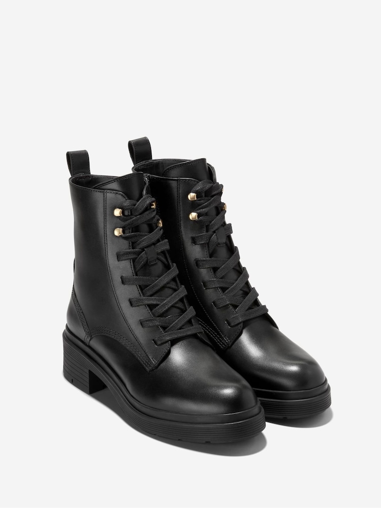 Cole Haan Cherise Lace-Up Lug Black Boots - Image 2 of 6 Cole Haan Cherise Lace-Up Lug Black Boots - Image 2 of 6