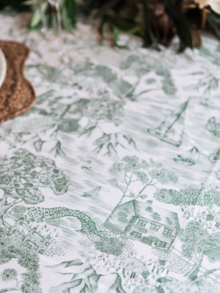 Avalon Home Green Lake District Toile Tablecloth - Image 2 of 6
