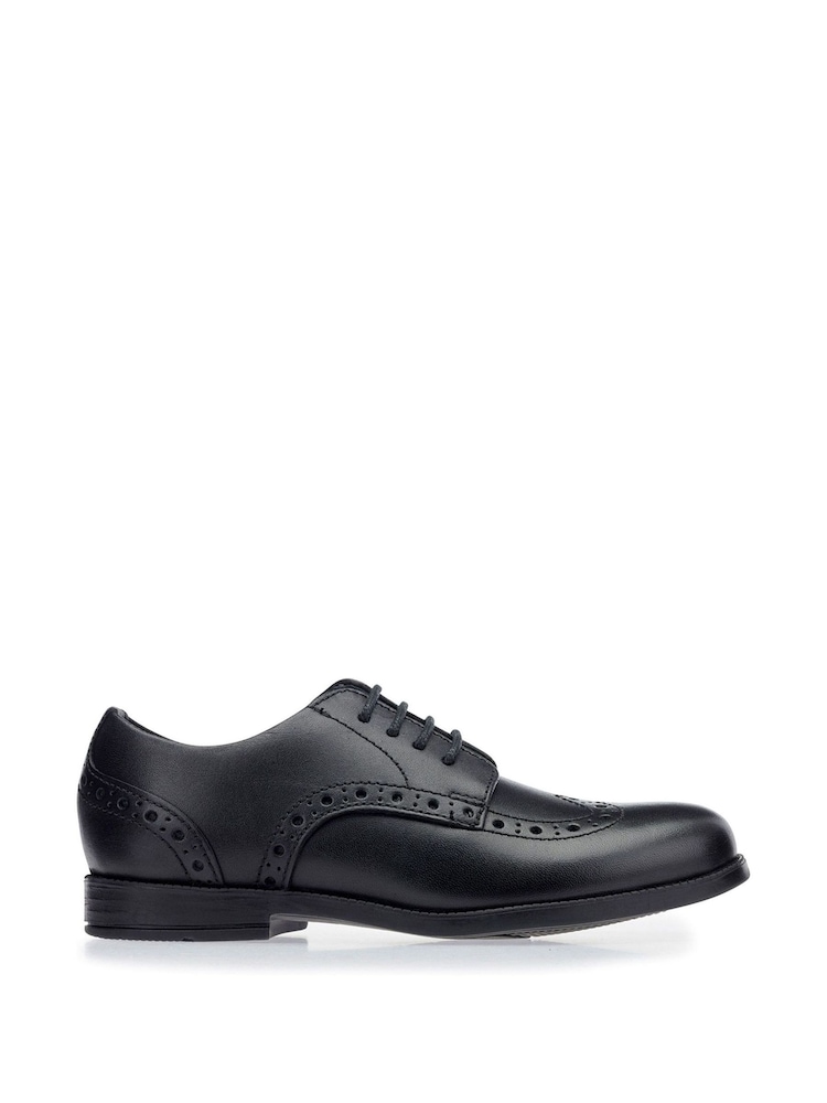 Start Rite Brogue Leather Smart School Black Shoes Multi Fit - Image 1 of 5