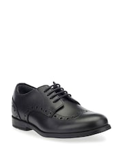 Start Rite Brogue Leather Smart School Black Shoes Multi Fit - Image 2 of 5
