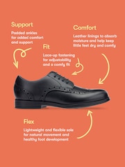 Black Leather Standard Fit Brogue Leather Smart School Shoes F & G Fit - Image 7 of 7