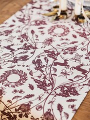 Avalon Home Burgundy Stag & Wreath Table Runner - Image 4 of 6