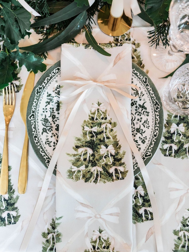 Avalon Home Set of 2 Cream Forest Napkins - Image 1 of 6 Avalon Home Set of 2 Cream Forest Napkins - Image 1 of 6