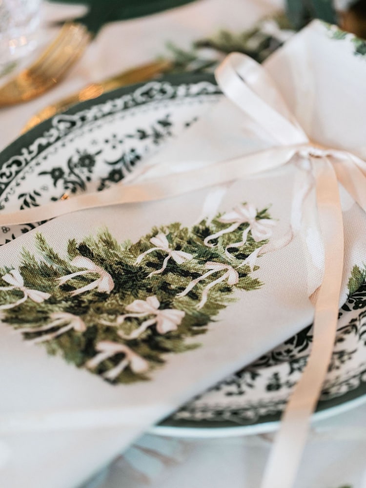 Avalon Home Set of 2 Cream Forest Napkins - Image 6 of 6 Avalon Home Set of 2 Cream Forest Napkins - Image 6 of 6