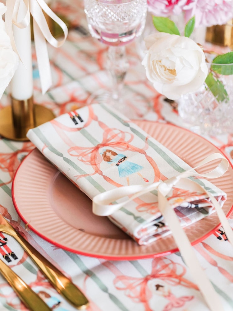 Avalon Home Pink Candied Nutcracker Napkins Pair - Image 2 of 6 Avalon Home Pink Candied Nutcracker Napkins Pair - Image 2 of 6