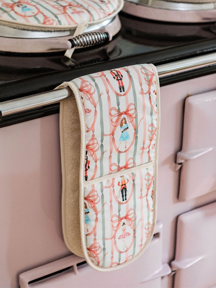 Avalon Home Pink Candied Nutcracker Oven Gloves - Image 1 of 5 Avalon Home Pink Candied Nutcracker Oven Gloves - Image 1 of 5