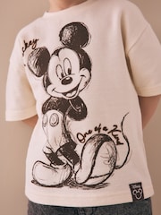 Oatmeal Mickey Mouse Short Sleeve T-Shirt (3mths-8yrs) - Image 2 of 3