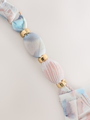 Pastel Blue Shell Padded Wired Beaded Strap Bikini Top - Image 8 of 9