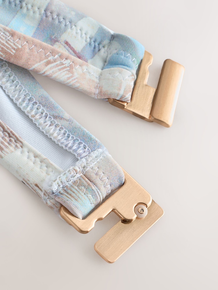 Pastel Blue Shell Padded Wired Beaded Strap Bikini Top - Image 9 of 9