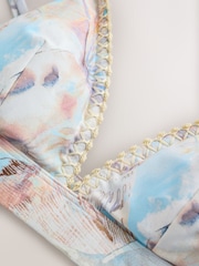 Pastel Blue Shell Whipstitch Triangle Bikini Top - Image 7 of 8