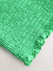 Green Shirred Bandeau Bikini Top - Image 7 of 7