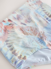 Pastel Blue Shell Midi Waist Beaded Tanga Bikini Bottoms - Image 6 of 7