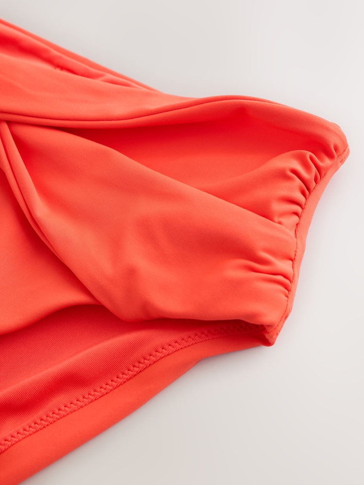 Red High Waist High Leg Bikini Bottoms - Image 2 of 4