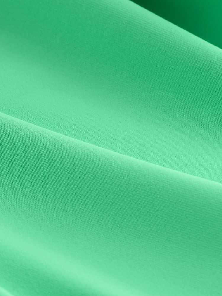 Green Shirred High Leg Bikini Bottoms - Image 2 of 3