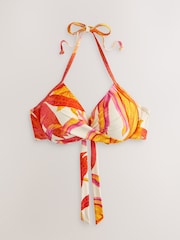 Kew Gardens Tropical Print Padded Wired Plunge Bikini Top - Image 1 of 3