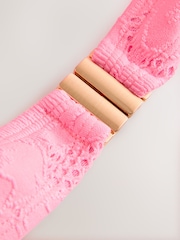 Pink Broderie Wired Bandeau Bikini Top - Image 5 of 6