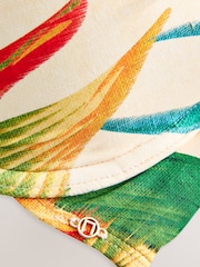 Red Tropical Padded Shaping Wired Halter Bikini Top - Image 2 of 4