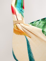 Red Tropical Padded Shaping Wired Halter Bikini Top - Image 3 of 4