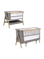 Tutti Bambini Oak Charcoal CoZee XL Bedside Crib & Cot - Image 1 of 1