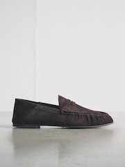 The Set Chocolate Brown Premium Suede Loafers - Image 2 of 4
