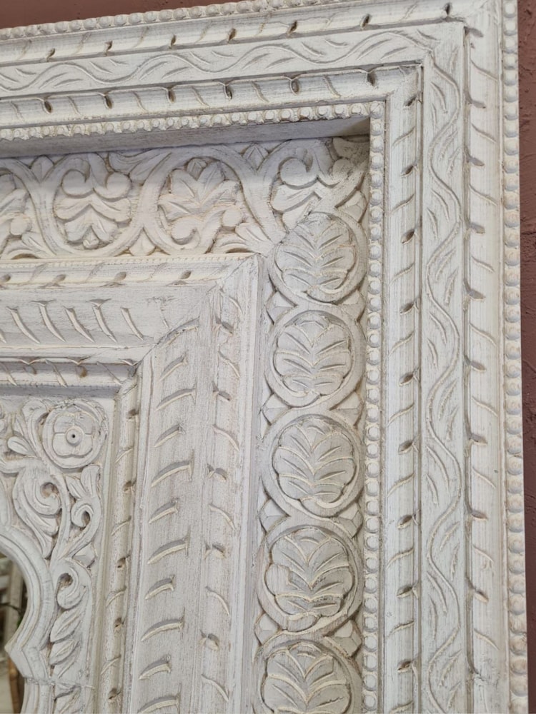 Kirei Home White Tall Whitewashed Floor Mirror - Image 2 of 4