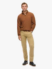 Superdry Brown Ribbed Half Zip Jumper - Image 4 of 7