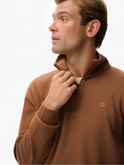 Superdry Brown Ribbed Half Zip Jumper - Image 5 of 7