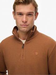 Superdry Brown Ribbed Half Zip Jumper - Image 6 of 7