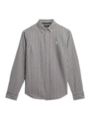 Superdry Yellow Slim Oxford Button Down Long Sleeve Shirt - Image 6 of 7