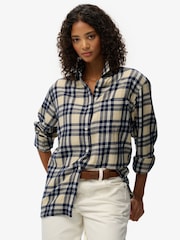 Superdry Blue Check Flannel Boyfriend Shirt - Image 5 of 7