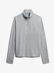 Superdry Grey Ribbed Half Zip Jumper - Image 6 of 7