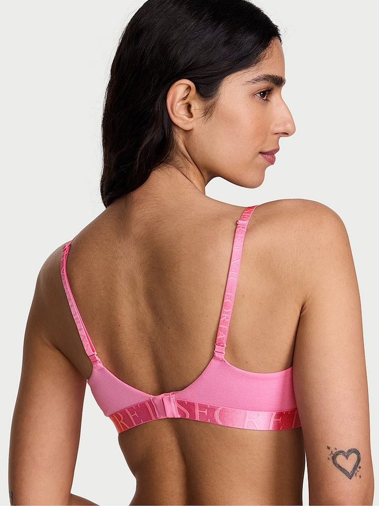 Victoria's Secret Pink Sugar Lightly Lined Non Wired Cotton Exploded Logo Bra - Image 2 of 5 Victoria's Secret Pink Sugar Lightly Lined Non Wired Cotton Exploded Logo Bra - Image 2 of 5