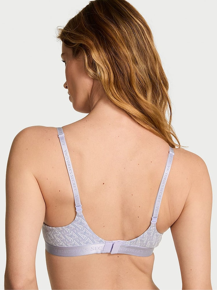 Victoria's Secret Icy Lavender Purple Full Cup Push Up Cotton Logo Bra - Image 2 of 2