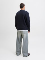 JACK & JONES Blue Crew Neck Knitted Jumper - Image 2 of 6