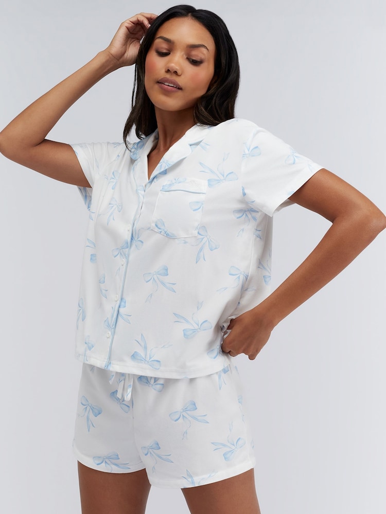 Boux Avenue Bow & Heart Shortie Pyjamas In A Bag - Image 1 of 7