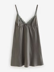 Boux Avenue Kaya Lace Trim Satin Chemise - Image 1 of 1