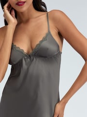 Boux Avenue Kaya Lace Trim Satin Chemise - Image 4 of 7