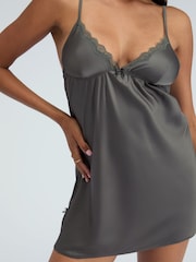 Boux Avenue Kaya Lace Trim Satin Chemise - Image 5 of 7