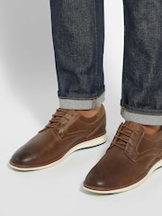 Dune London Brown Brydon Hybrid Sole Gibson Shoes - Image 1 of 6