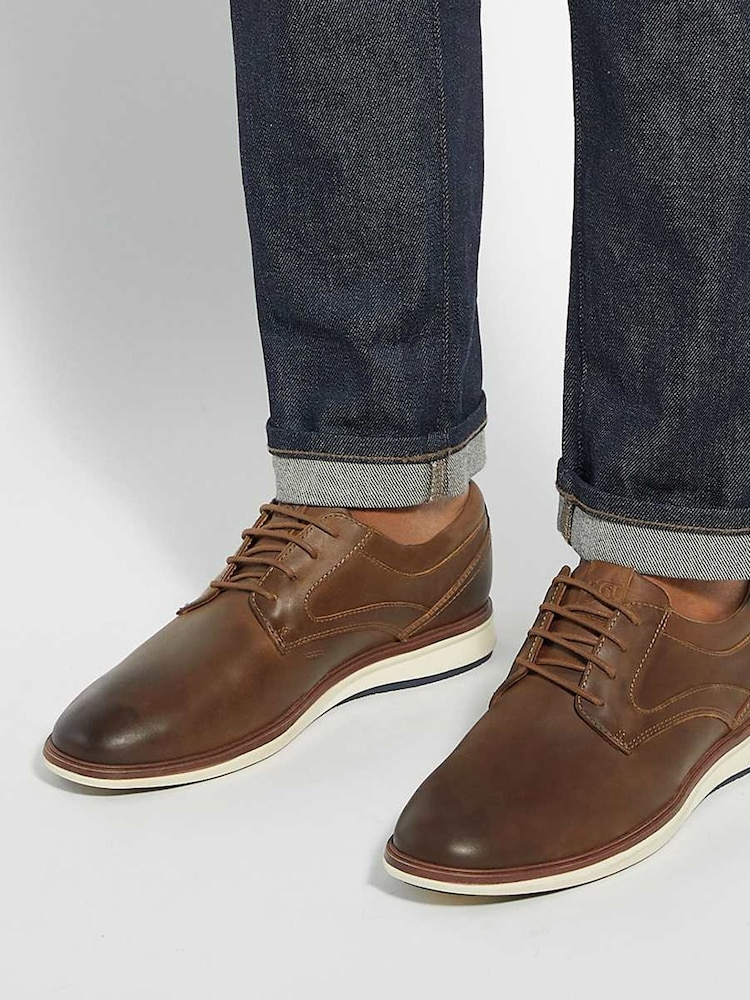 Dune London Brown Brydon Hybrid Sole Gibson Shoes - Image 1 of 6