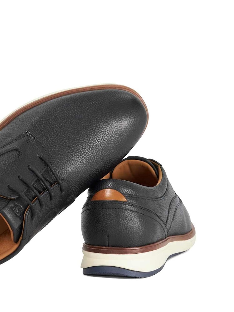 Dune London Black Brydon Hybrid Sole Gibson Shoes - Image 6 of 6
