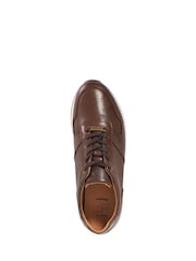 Dune London Brown Trilogy Wide Fit Perforated Runner Shoes - Image 4 of 5
