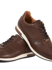 Dune London Brown Trilogy Wide Fit Perforated Runner Shoes - Image 5 of 5