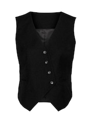 VERO MODA Black Asymmetric Button Waistcoat - Image 5 of 5
